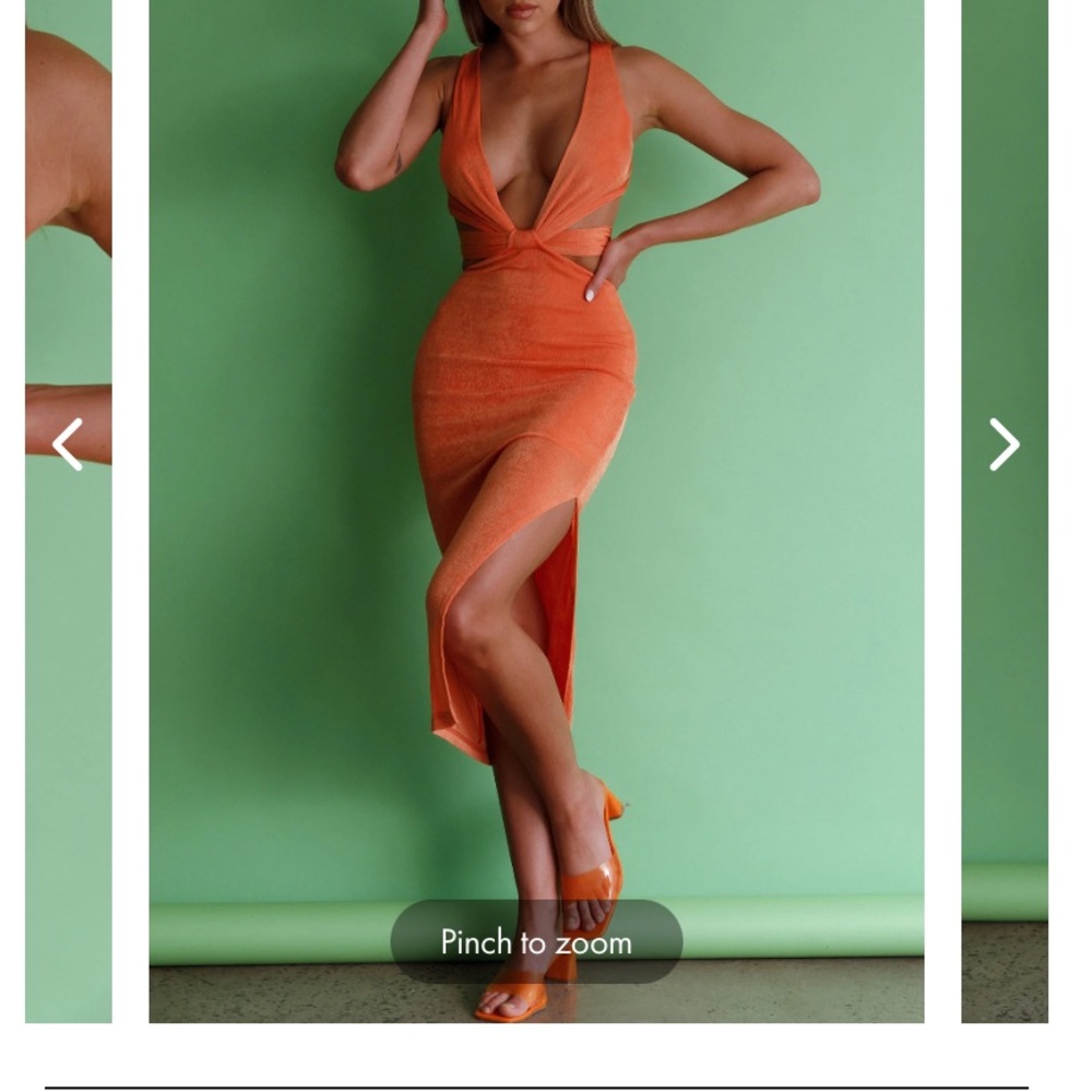 Selfie Leslie MOON RIVER PLUNGING NECKLINE MIDI DRESS SUNSET